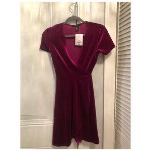 Purple Velvet Wrap Dress. Size M.